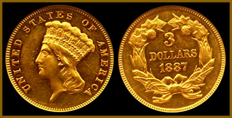 Proof Three Dollar Gold