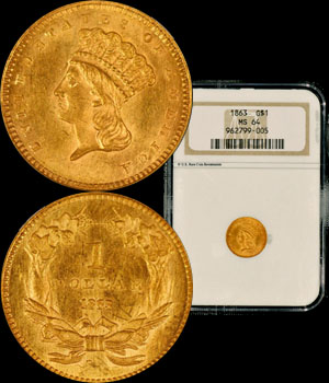 1863 Gold Dollar