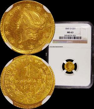 1849-D Gold Dollar