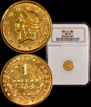 1854-D Gold Dollar