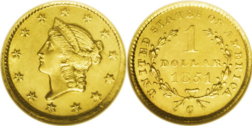 1851-C Gold Dollar G$1