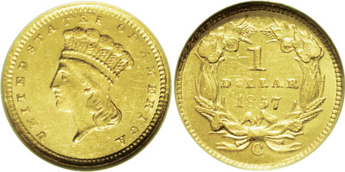 1857-C Gold Dollar G$1