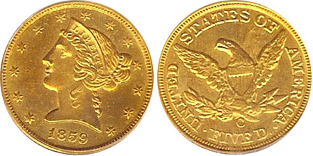 1859-C Half Eagle