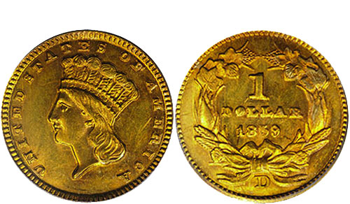 1859-D Gold Dollar