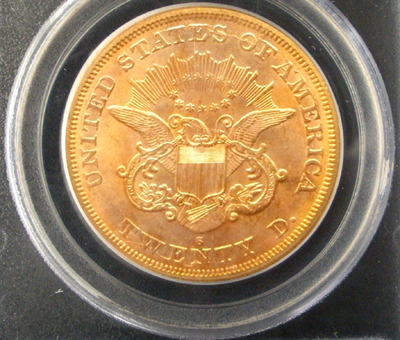 アンティークコイン 硬貨 1856-S $20 MS63 PCGS RARE SHIPWRECK SALT