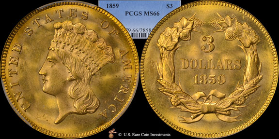 1855 Gold $1