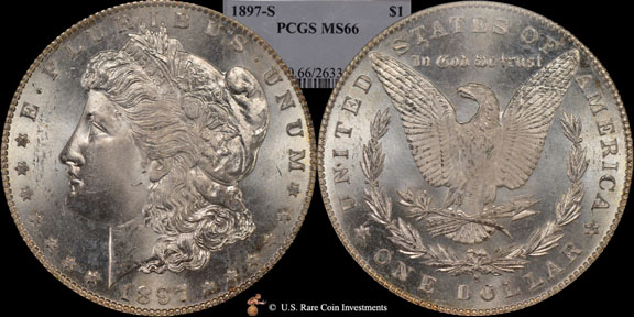 1897-S Silver Dollar PCGS MS66 1897-S Morgan $1