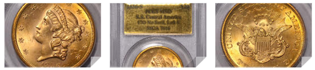 1856-S $20 SSCA PCGS MS63
