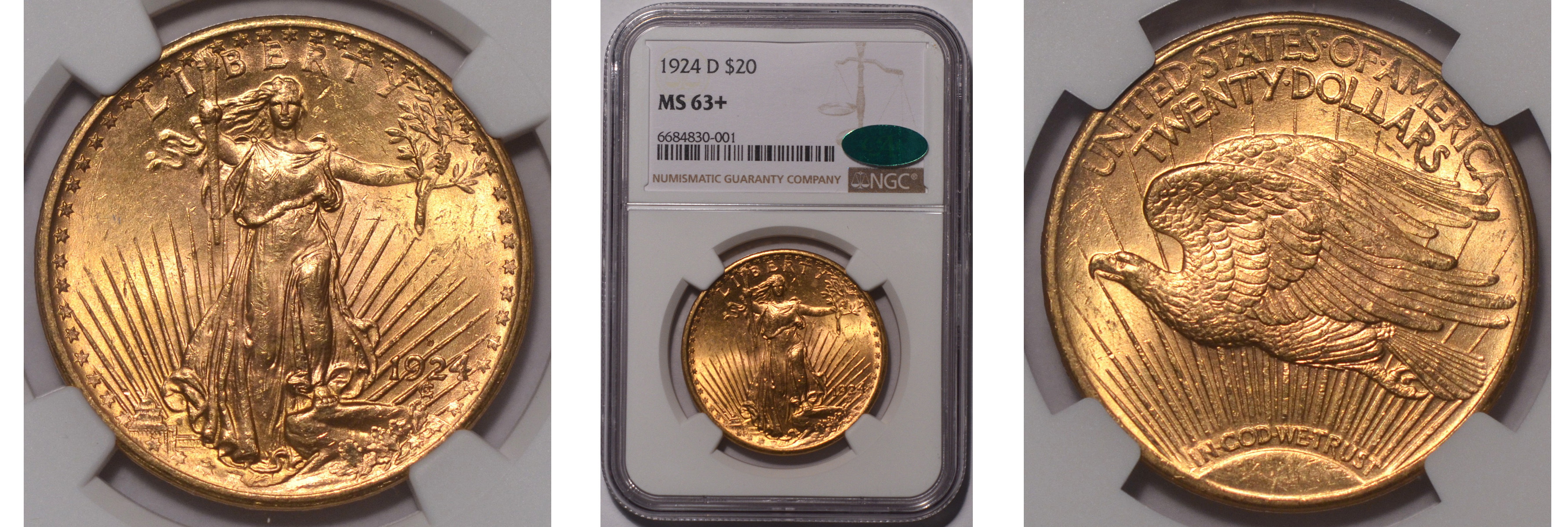 1924-D Double Eagle NGC MS63+