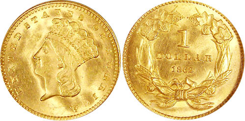 1862 Gold Dollar