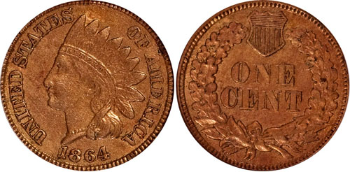 1864 Indian Head Cent - 1864 Copper-Nickel Cent