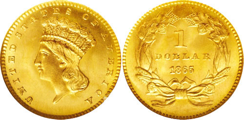 1865 Gold Dollar