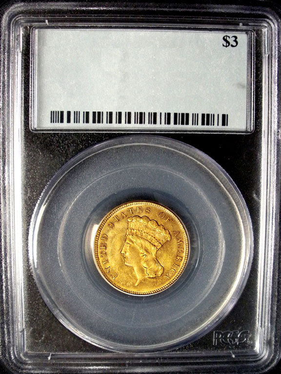 1880 Three Dollar Gold - 1880 Three Dollar Gold $3 PCGS MS63