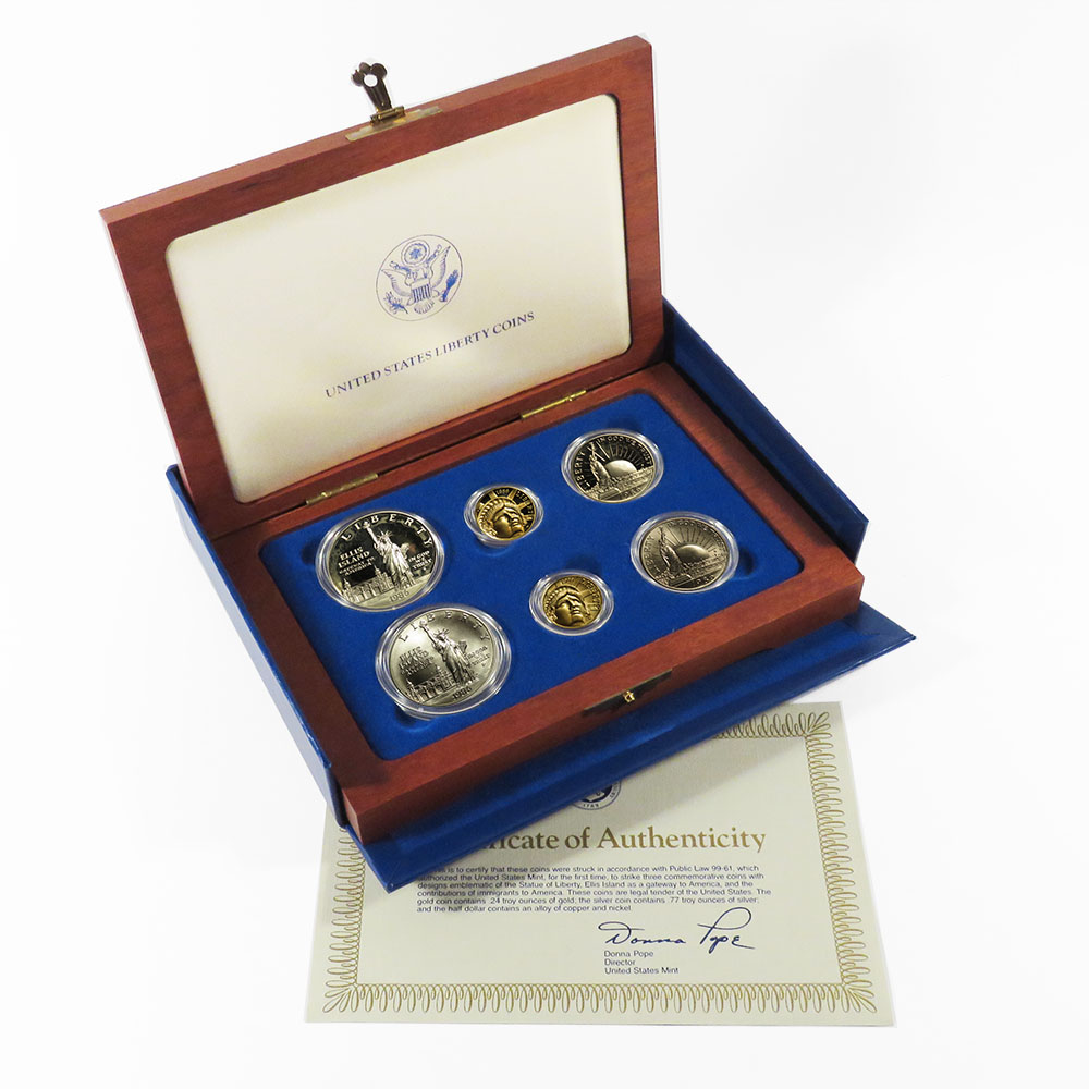 1986 Statue of Liberty Commemorative 6 Coin Set