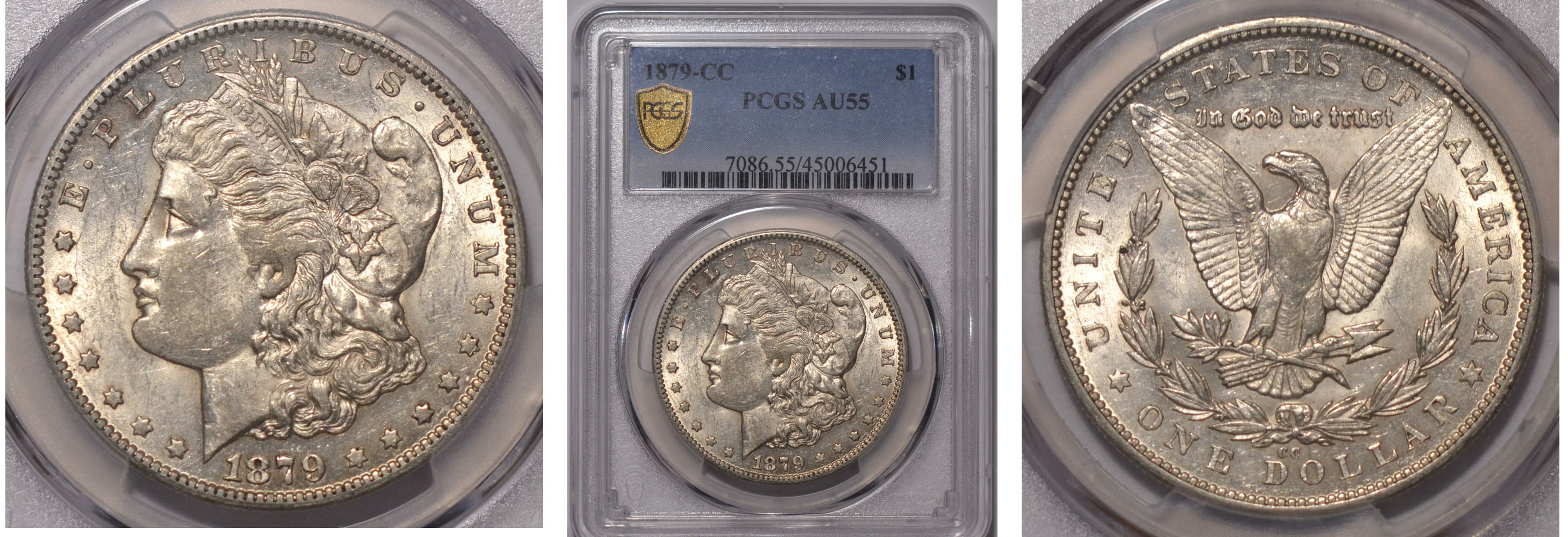 1879cc Morgan Silver Dollar $1 PCGS AU55
